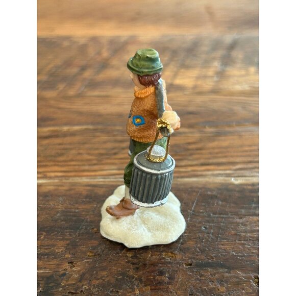 OWell Christmas Village Farmer Figurine Carrying Milk Jugs Pitchers Retired Coll - Picture 2 of 6
